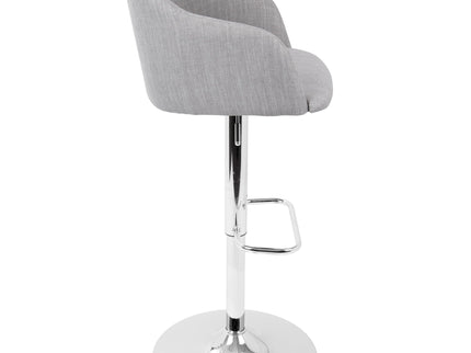 Daniella - Contemporary Adjustable Barstool With Swivel - Light Gray