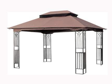 13 0 Outdoor Patio Gazebo Canopy Tent With Ventilated Double Roof And Mosquito Net (Detachable Mesh Screen On All Sides) Suitable For Lawn Garden Backyard And Deck Top - Brown