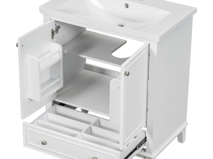 Modern Bathroom Vanity With Sink Combo, Multi Functional Cabinet With Doors And Drawer