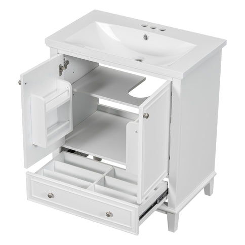 Modern Bathroom Vanity With Sink Combo, Multi Functional Cabinet With Doors And Drawer