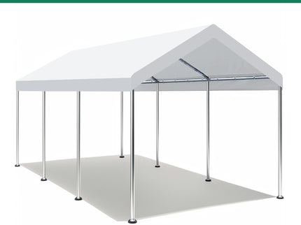 10 X 20 Ft Carport Canopy Cover Replacement Heavy Duty Waterproof Fabric With 36 Bungee Cords UV & Tear Resistant (Cover Only) - White
