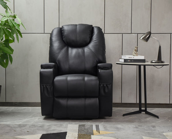 Modern Recliner Chair With Cup Holders, Remote Control