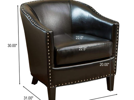 Enigmatica - Upholstered Club Chair With Nailhead Trim