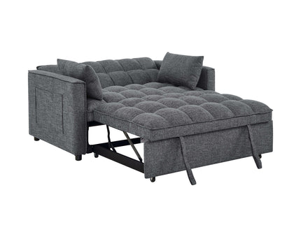 Sienna - Tufted Convertible Sleeper Sofa With Chaise - Gray