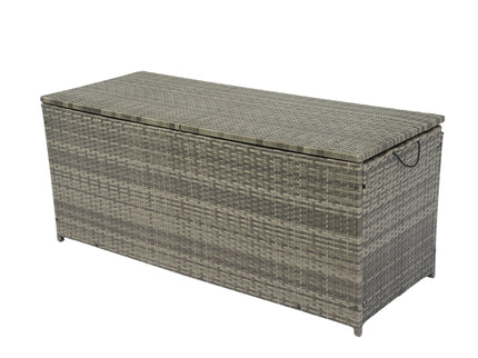 Outdoor Storage Box, Wicker Patio Deck Boxes With Lid, Outdoor Cushion Storage For Kids Toys, Pillows, Towel, Wicker