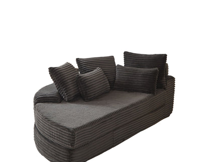 Semi Circular 2 In 1 Sofa Bed With Neck Pillow And Throw Pillows