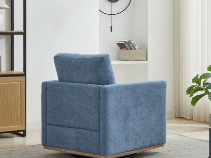 Modern Square Upholstered Swivel Accent Chair With Metal Base