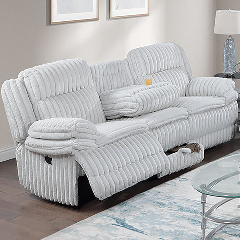 Motion Recliner Sofa With Fold-Down Table, Manual Recline, Charging Station & Cup Holders