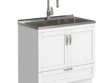 Reed - Deluxe Laundry Cabinet With Pull-Out Faucet And Stainless Steel Sink