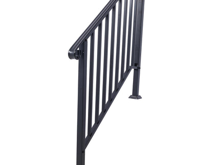Handrails For Outdoor Steps, Fit 2 Or 3 Steps Outdoor Stair Railing, Wrought Iron Handrail, Flexible Porch Railing, Transitional Handrails For Concrete Steps Or Wooden Stairs