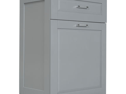Tall Bathroom Cabinet With Tilt-Out Laundry Basket And Upper Storage