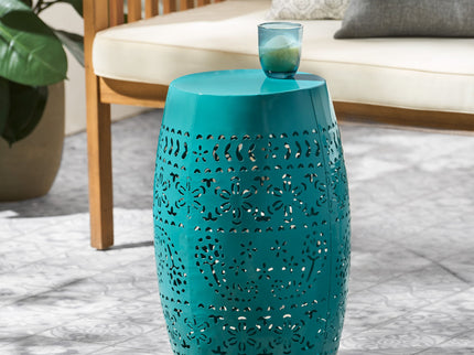 12" Outdoor Lace Cut Side Table
