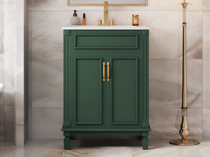 Bathroom Vanity With Top Sink, Cabinet With 2 Soft Closing Doors