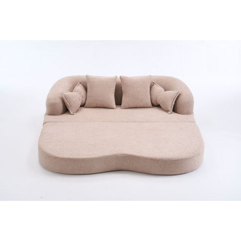 Foldable Sofa Bed, Boneless Couch Convertible Sleeper With 4 Pillows