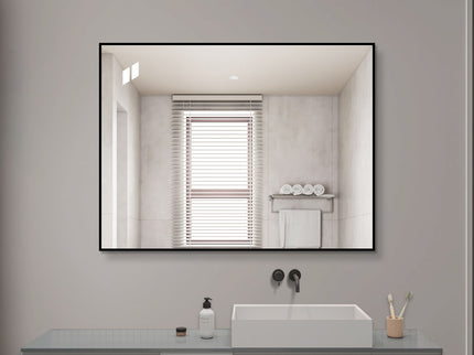 Framed Wall Mirror For Bathroom - Black