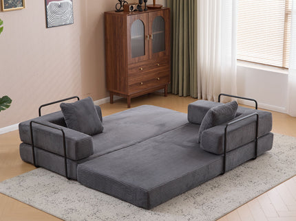 Floor Couch, Convertible Floor Sofa Bed With Pillow Back Support Armrest