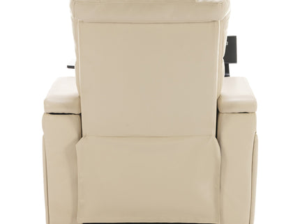 270 Degree Swivel Power Recliner With Tray Table, Phone Holder, Cup Holder, USB Port