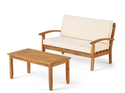 Outdoor Chat Set With Coffee Table And Loveseat