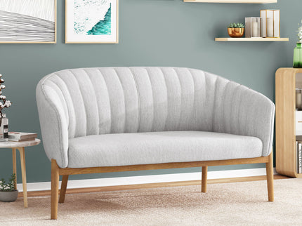 Mid Century Modern Loveseat With Channel Stitched Backrest