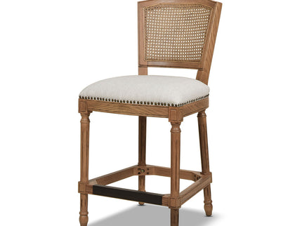Triomphe - Rattan Wicker High Back Armless Counter Bar Stool