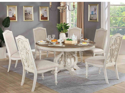 Elegant Dining Set Round Table And Side Chairs