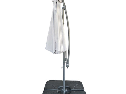 10 Ft Offset Cantilever Patio Umbrella With Crank And Tilt Adjustment For Pool, Deck, And Garden - Gray