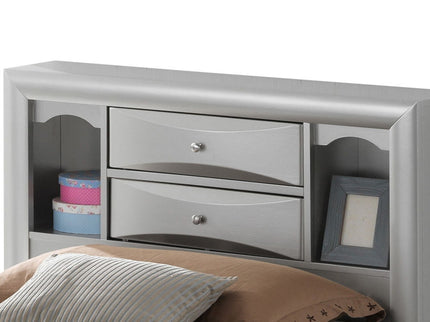 Modern Design Storage Bed With Bookcase Headboard