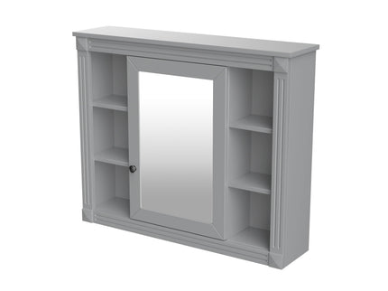Wall Mounted Bathroom Storage Cabinet With Mirror, Cabinet With 6 Open Shelves And Adjustable Interior