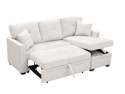Upholstered Sectional & Pull Out Bed And Chaise Storage