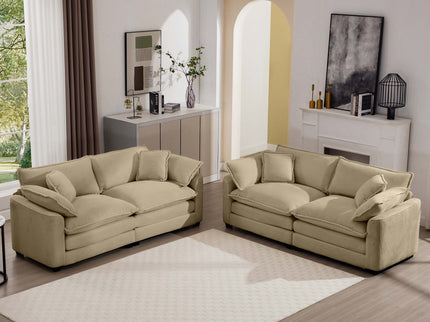 Elegant Oversized Sectional Sofa Set With Deep Seats And Flexible Layout