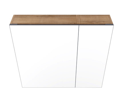 29.63" Wall Mounted Cabinet With Adjustable Shelves Storage Cabinet For Bathroom - Imitative Oak