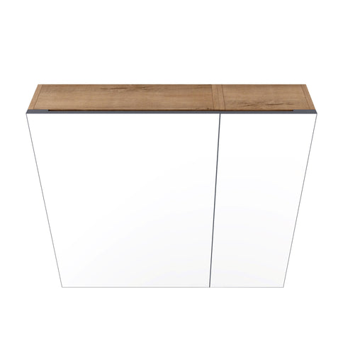 29.63" Wall Mounted Cabinet With Adjustable Shelves Storage Cabinet For Bathroom - Imitative Oak