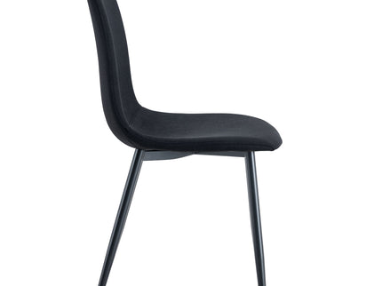 Modern Medieval Style Cushioned Side Chairs Set With Metal Legs For Kitchens