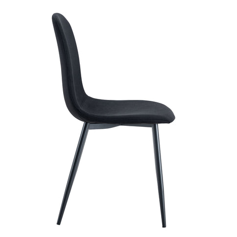Modern Medieval Style Cushioned Side Chairs Set With Metal Legs For Kitchens