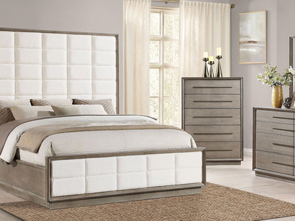 Prescott - 2 Drawers Nightstand With Open Shelf - Taupe