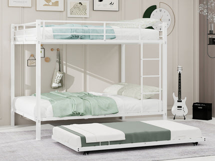 Bunk Bed For Kids, Convertible Frame With Ladders & Guardrail