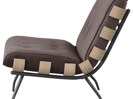 Staten - Upholstered Armless Accent Chair - Dark Brown