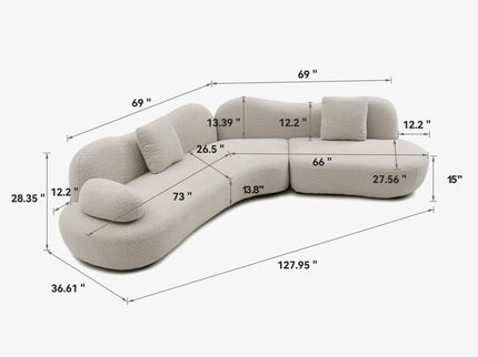Modern Curved Modular 5 Seater Sofa