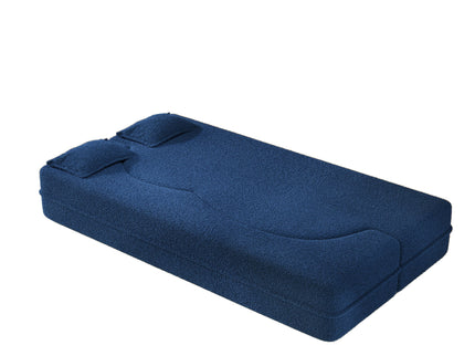 Modern Floor Sleeper Sofa Bed With 2 Pillows, Convertible Twin Size Folding Mattress For Living Room