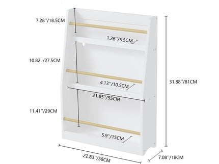 3 Tier Book Shelf, Compact Storage For Bedrooms