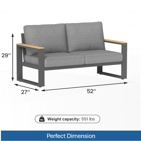 All-Weather Loveseat Sofa With Thick Cushions