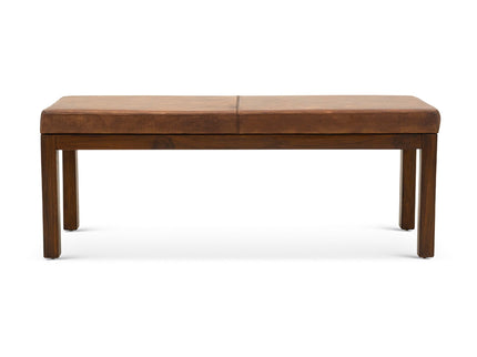 Austin - Bench With Lines - Antique Brown / Brown / Rustic / Tan