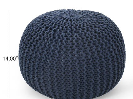 Bordeaux - Knitted Round Pouf Ottoman, Floor Cushion