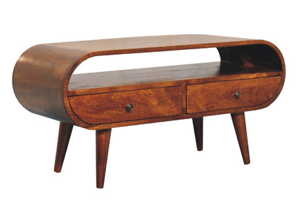 Solid Wood Circular TV Stand