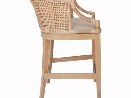 Casual Handcrafted Rattan Counter Stool