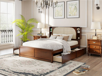 Headboard Bed With 2 Drawers And Trundle