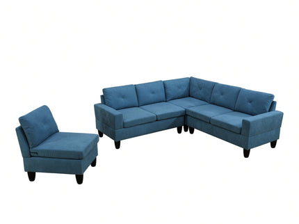 Modular L - Shaped Sectional Sofa 6 Seater 4 Piece Couch With Chaise