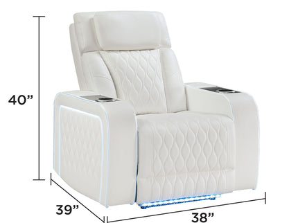 Electra - Power Recliner With Power Headrest, Massage, LED Lighting And USB Control