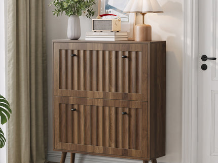 Shoe Cabinet, Storage Unit For Hallways - Walnut