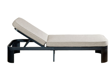 Outdoor Chaise Lounge Set With Side Table, 5 Position Adjustable Patio Recliner